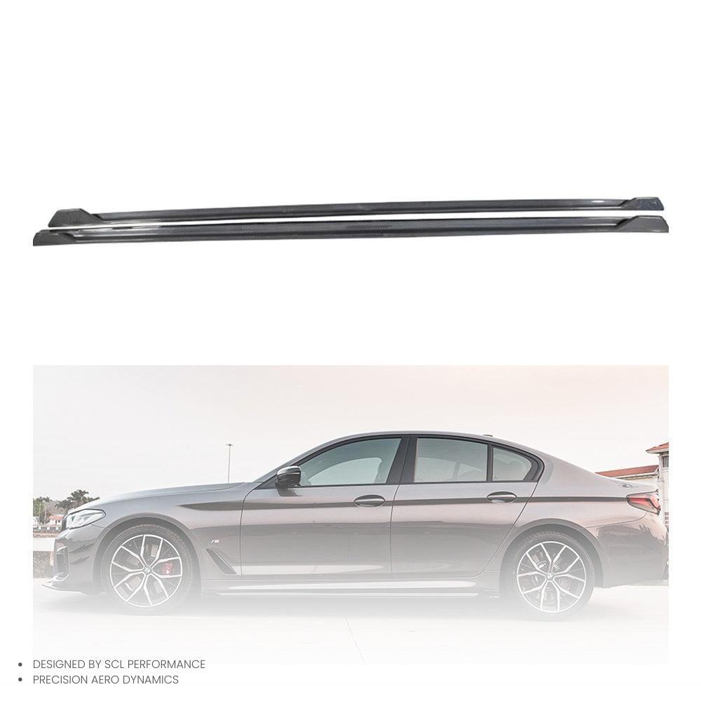 OEM/ODM Dry Carbon Fiber Car Side Skirts Extension Universal for BMW 5 Series G30/G38  Body Kit Car Accessories