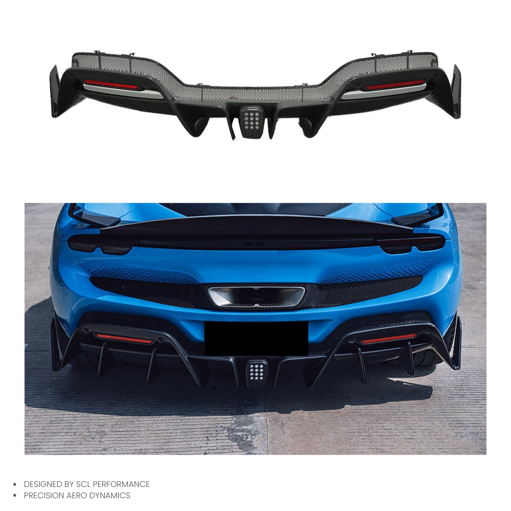 Dry Carbon Fiber Body Kits Rear Diffuser for Ferrari 296 GTB Rear Bumper Lip Splitter