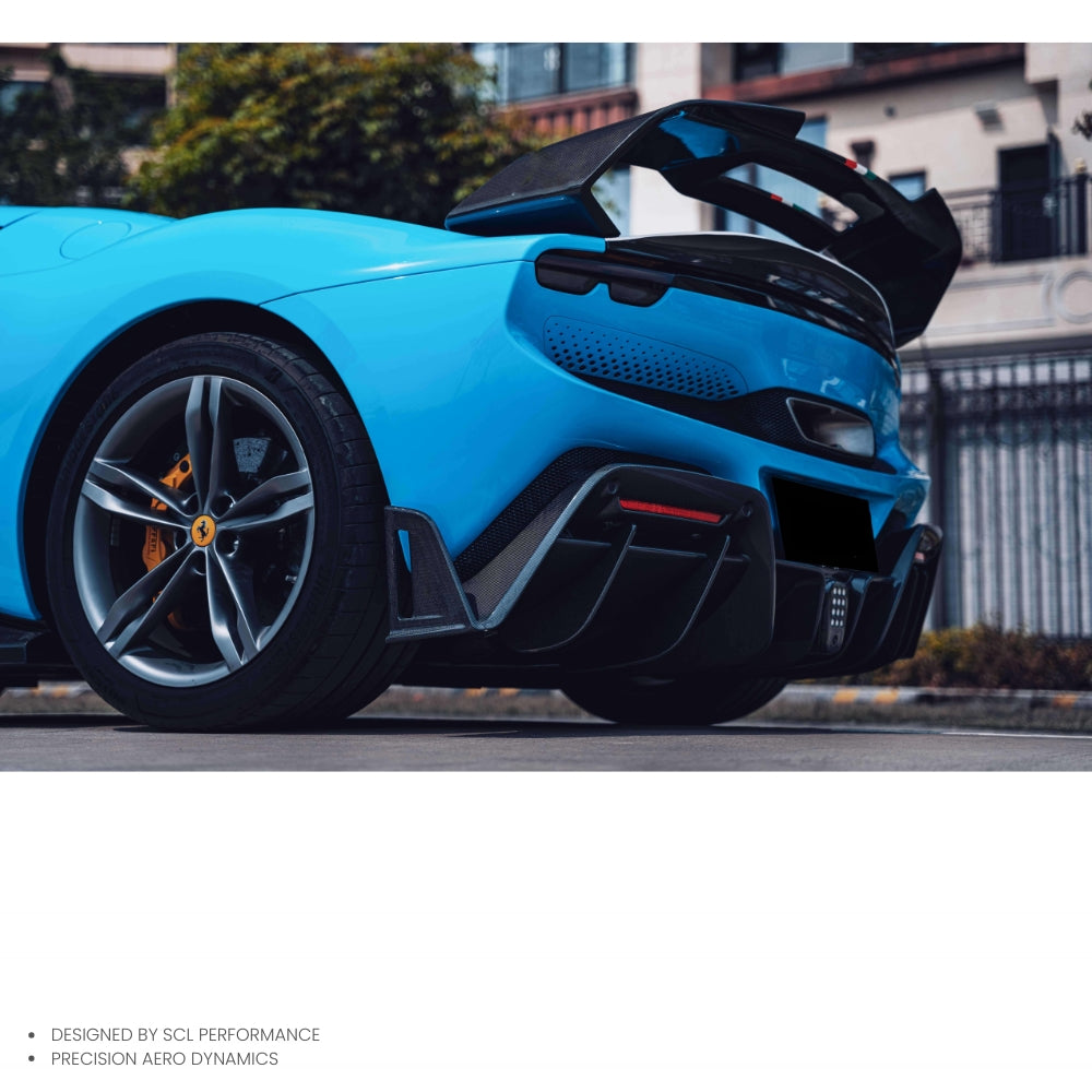 Dry Carbon Fiber Body Kits Rear Diffuser for Ferrari 296 GTB Rear Bumper Lip Splitter