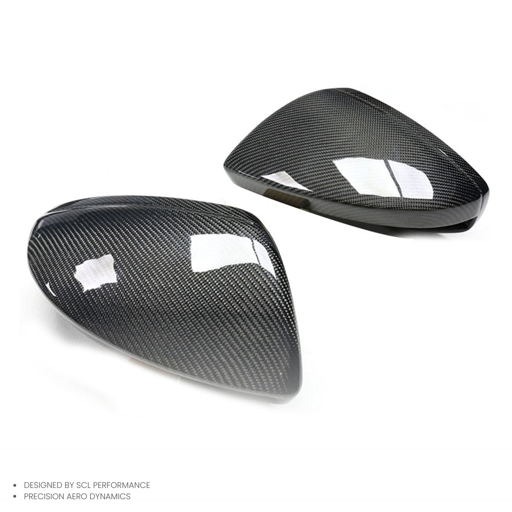100% Dry Carbon Weave in Glossy Finish Perfect Fitment Side Mirror Cover for AUDI A6 A7 S7 C8