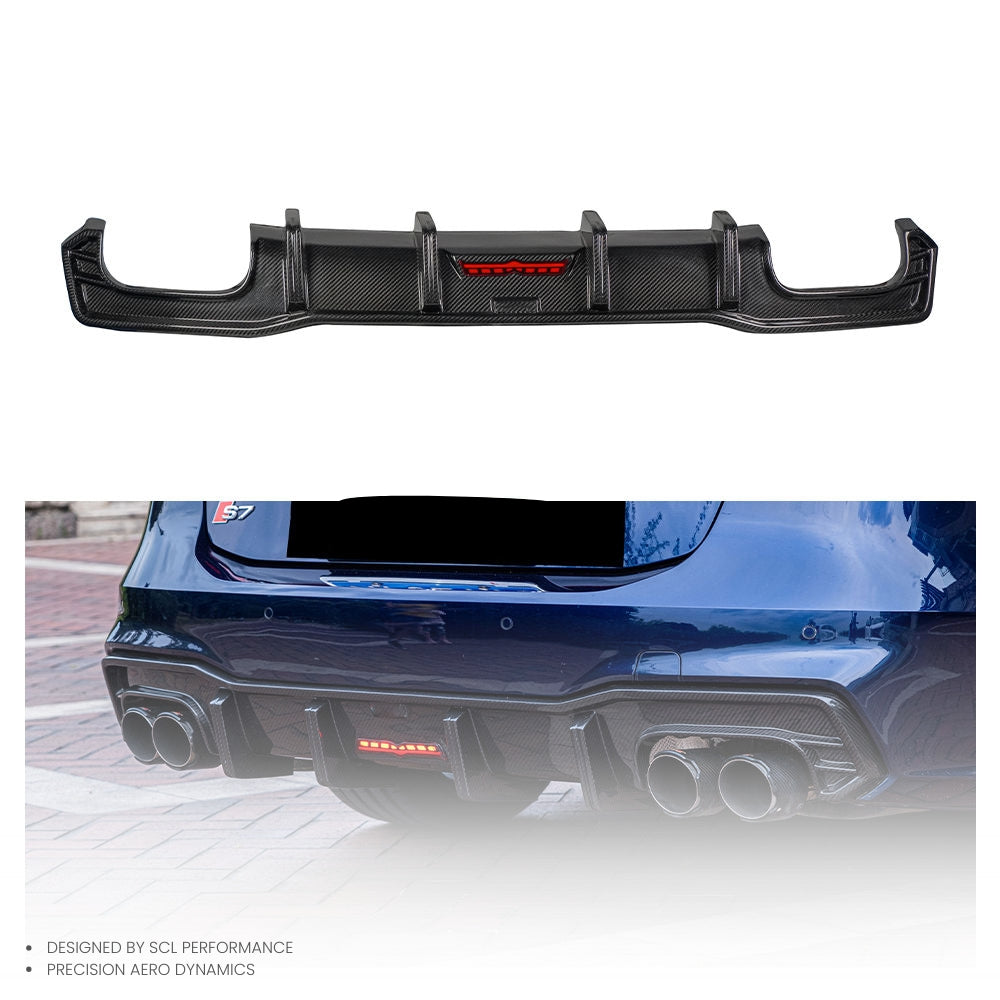 Factory Direct Hot Sale Style 100% Dry Carbon Fiber Car  Body Kit Rear Bumper Lip Diffuser for AUDI A7 S7 C8 2019-UP