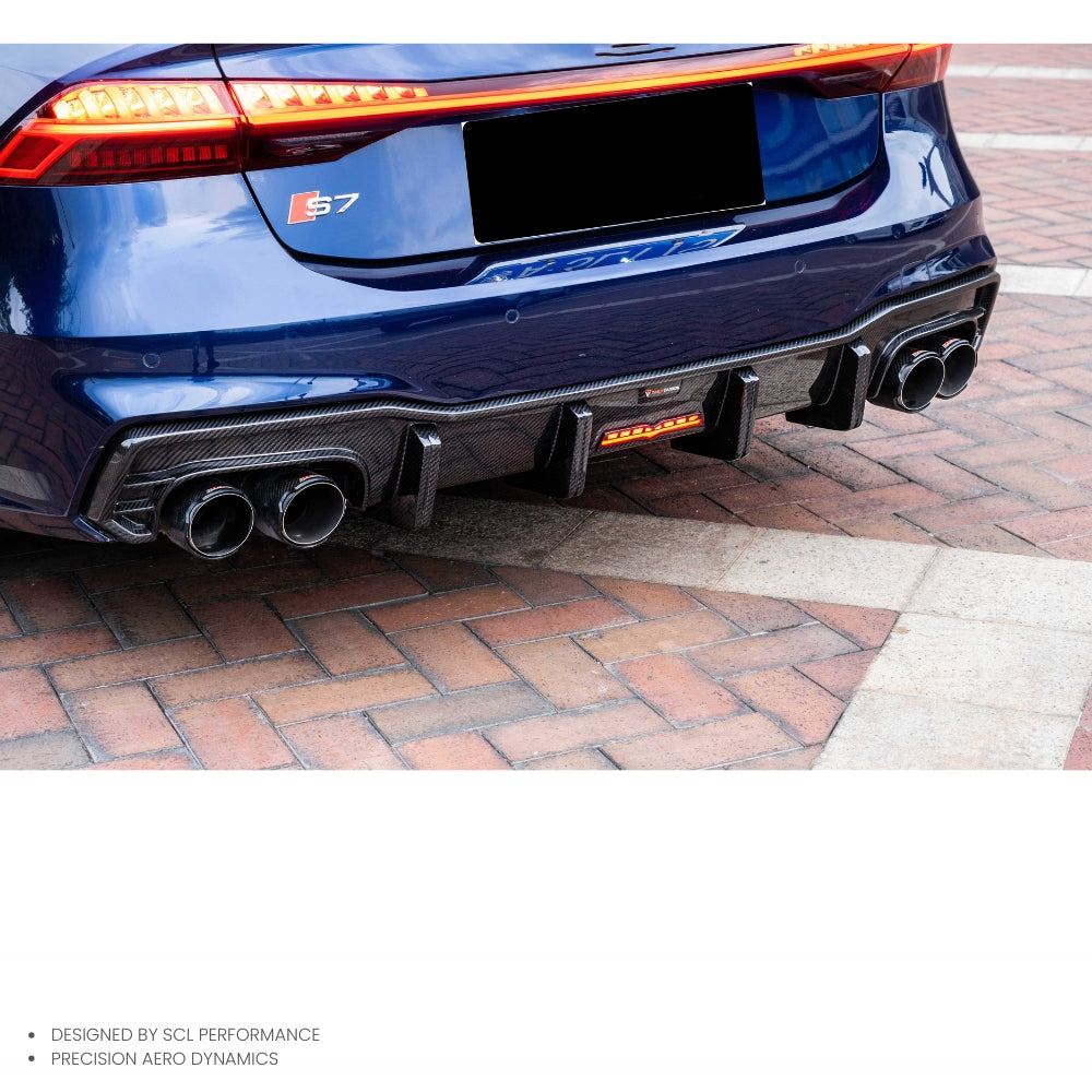 Factory Direct Hot Sale Style 100% Dry Carbon Fiber Car  Body Kit Rear Bumper Lip Diffuser for AUDI A7 S7 C8 2019-UP