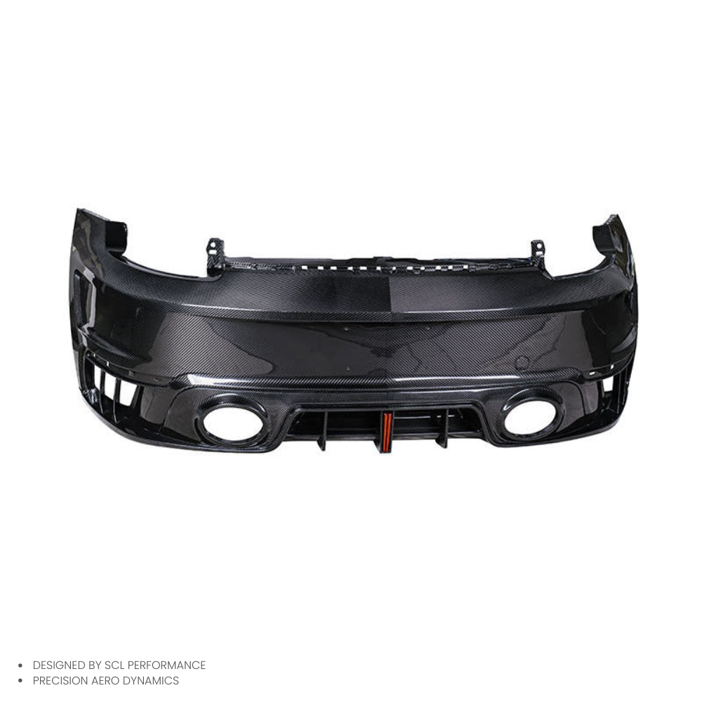 High Quality  Prepreg Dry Carbon Fiber Rear Bumper Diffuser Spoiler Body Kit for Porsche 992 Turbo S