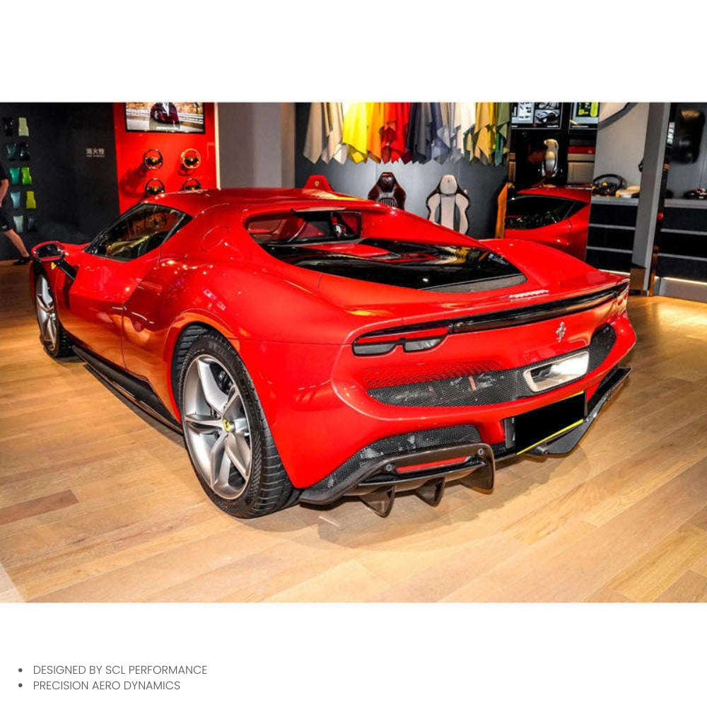 Dry Carbon Fiber Body Kits Side Skirts Door Extension Lip Spoiler for Ferrari 296 GTB