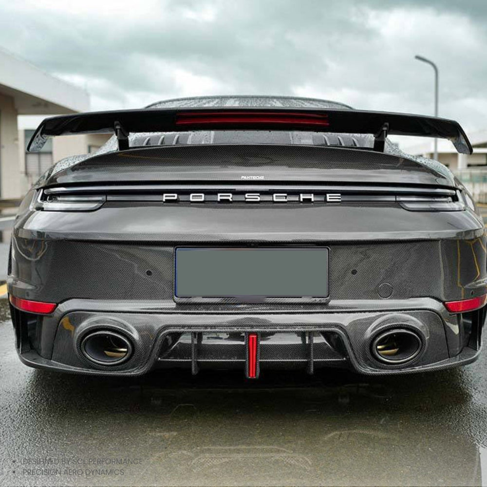 Dry Carbon Fiber BodyKit Rear Bumper Wing Rear Spoiler for porsche 911 992 Turbo S