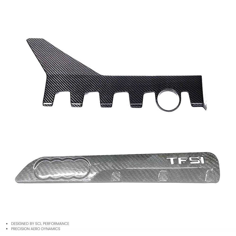 3K Twill Glossy Finish Dry Carbon Fiber Cabin Trim Board Decoration Engine Cover for AUDI RS3 TTRS EA855 2.5T