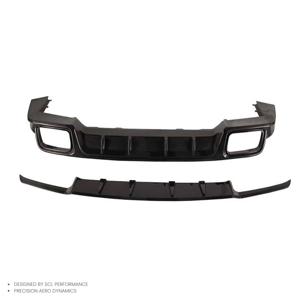 For Porsche Cayenne Coupe Turbo 2018 - 2024 Rear Bumper Diffuser Lip Spoiler Real  Dry Carbon Fiber