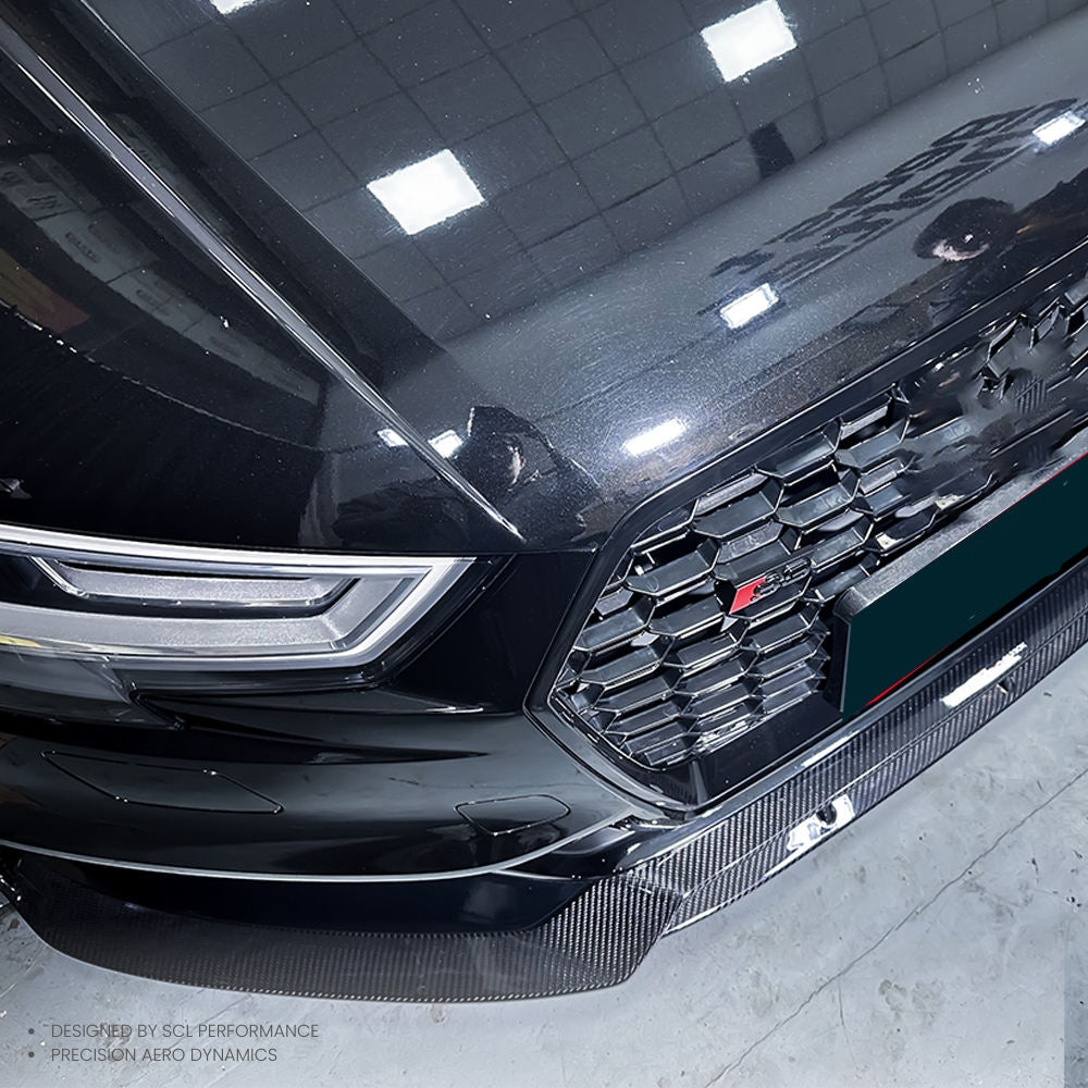 FOR AUDI A3 S3 2017-2019 Dry Carbon Fiber Front Lip Glossy Black