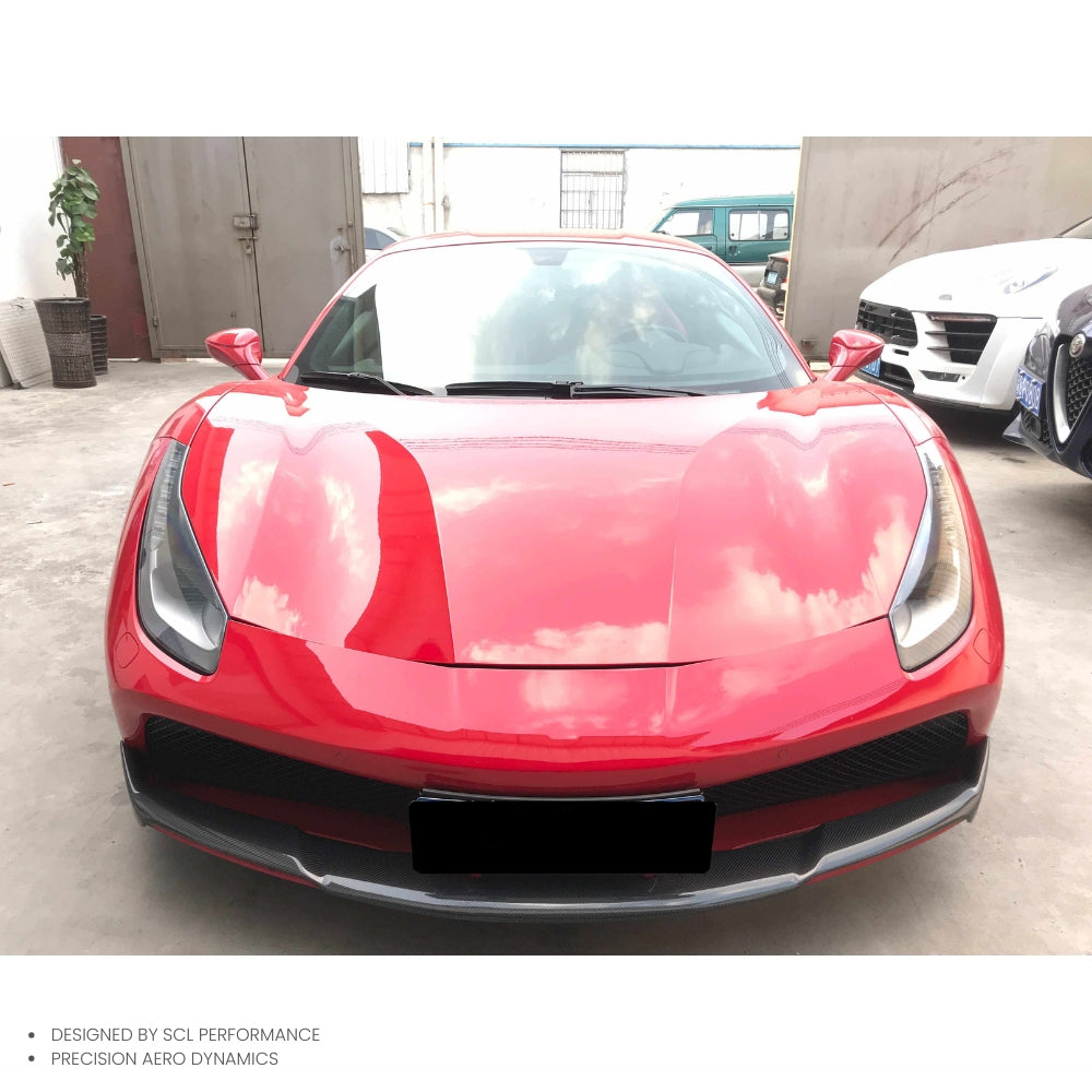 Dry Carbon Fiber 488 GTB  Front Bumper Lip  Diffuser Spoiler Splitter for Ferrari 488 GTB N Style  BodyKit Front Lip