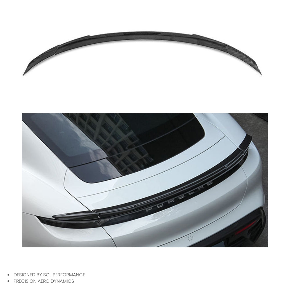 Car Spoilers Factory Supply Dry Carbon Fiber Rear Trunk Bumper Wing Lip Spoiler for Porsche Taycan 4S