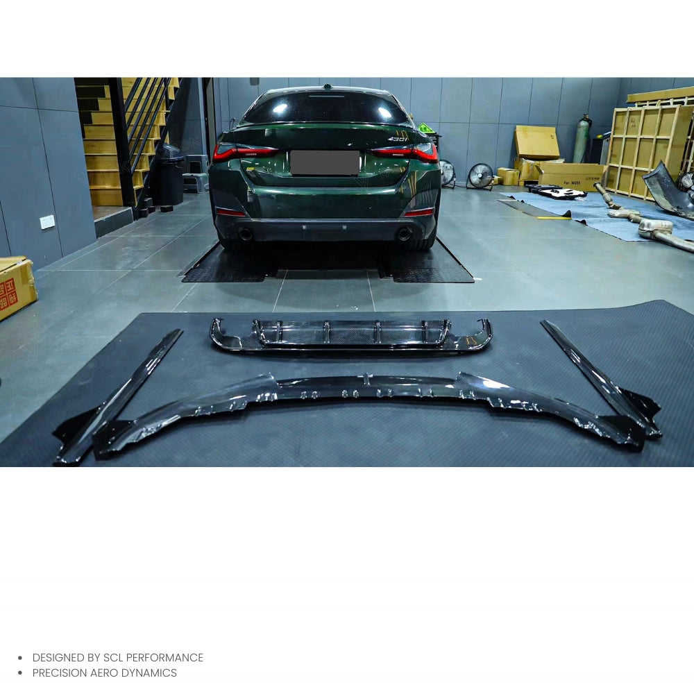 ODM/OEM High Quality Real Car Data Development Dry Carbon Fiber Front Bumper Lip Diffuser for BMW 4 Series G26 2021-UP