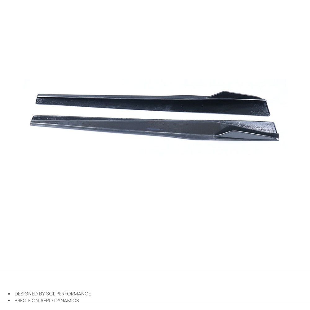 488 GTB Wet Carbon Fiber Bodykit v Style Car Side Skirts Extension for Ferrari 488 GTB