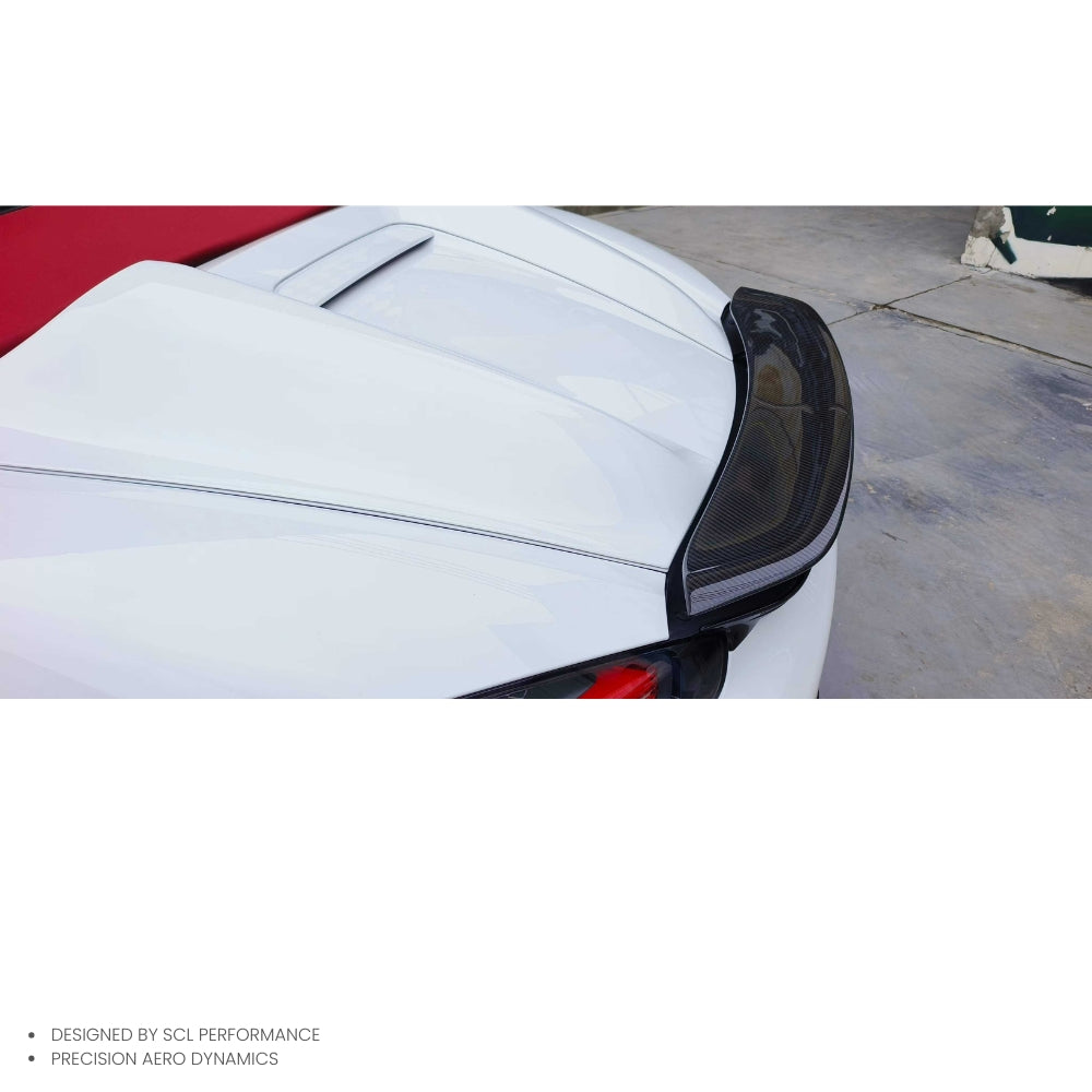 Real Dry Carbon Fiber Rear Trunk Spoiler for Porsche 718 Cayman Sports Sports Aerodynamics Wing Rear Spoiler Tail Body Kit