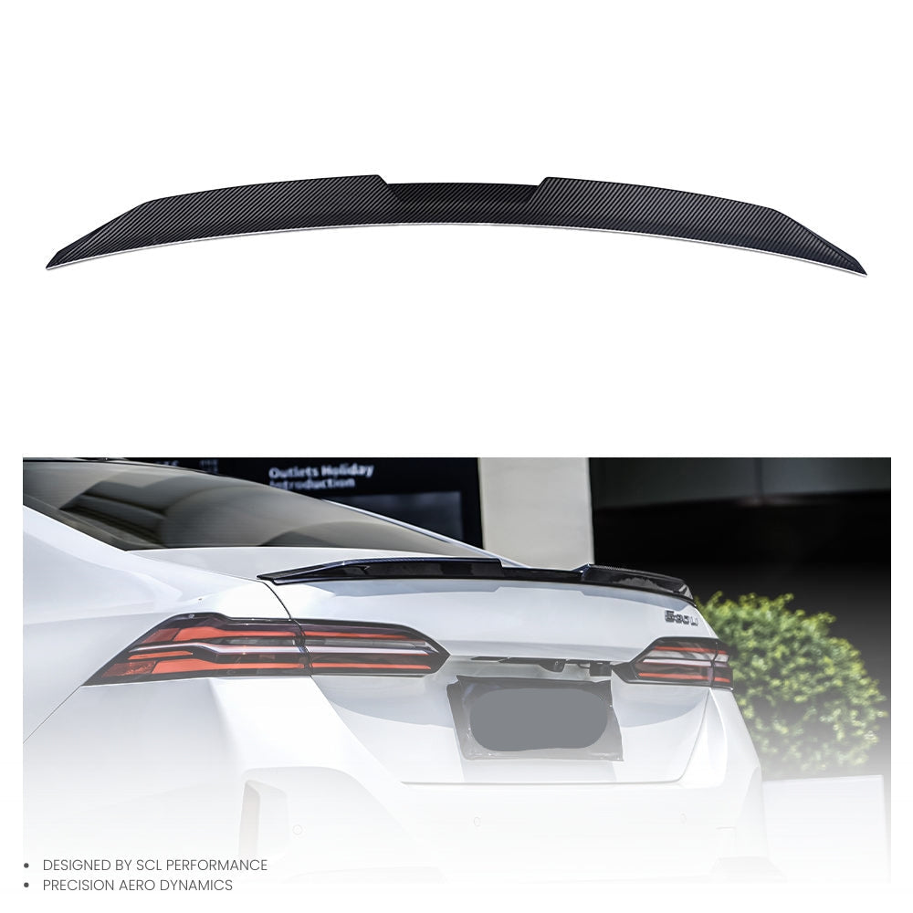 For BMW M5 G60 Carbon Fiber Trunk Spoiler Wing Dry Ducktail Deck Body Kits 5 Series Car Roof Spoiler