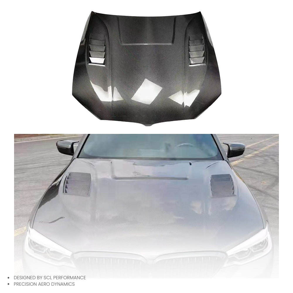 New 3D Style Front Engine Hood Bonnet Pre-preg Dry Carbon Fiber Bodykit for BMW 5 Series G30 G38 M5 F90 Dry Hood Cover