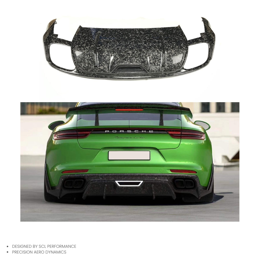 For Porsche Pana 971 SD Style Rear Bumper Diffuser Lip Spoiler Real  Dry Carbon Fiber