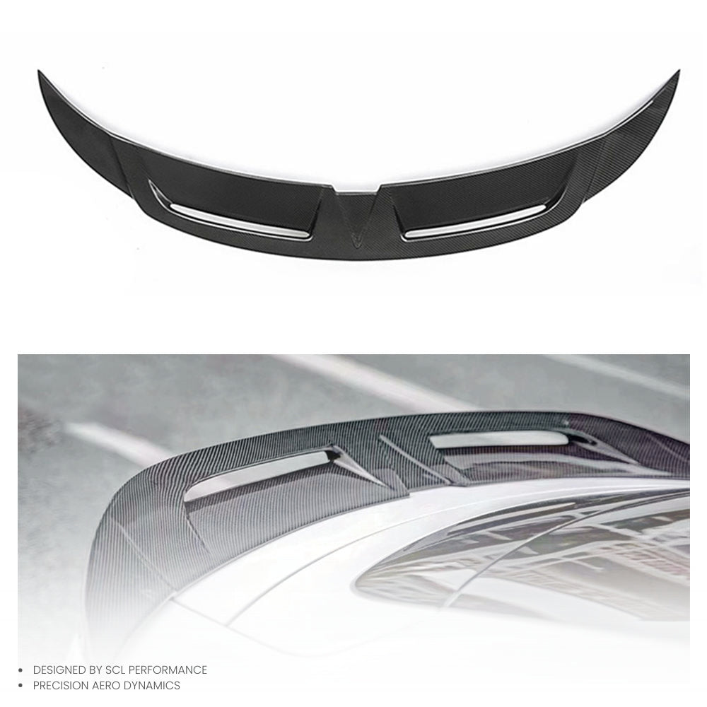 CMST Style Carbon Fiber Rear Trunk Spoiler 2021-Up Tesla Model Y Body Kits Including Rear Roof Spoiler Wing