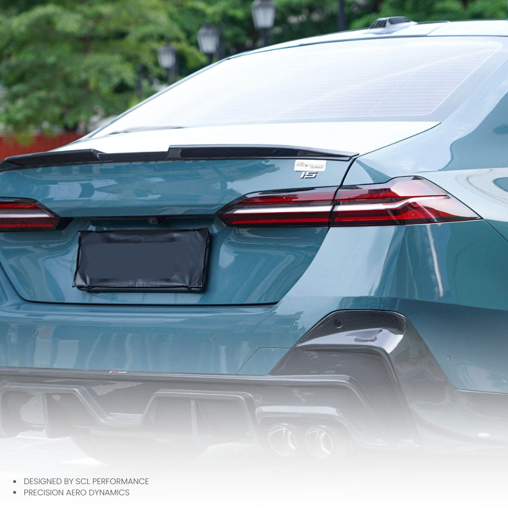 For BMW M5 G60 Carbon Fiber Trunk Spoiler Wing Dry Ducktail Deck Body Kits 5 Series Car Roof Spoiler
