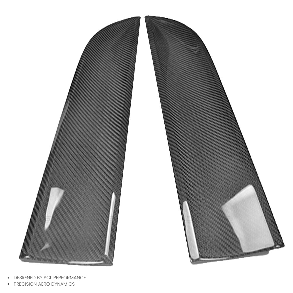 Real Dry Carbon Fiber Universal Front Bumper Canards Trims Body Kit for Porsche Macan 2015-2018