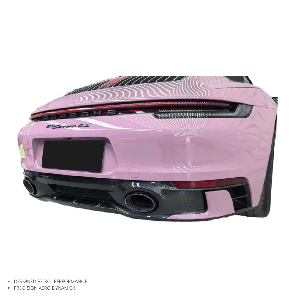 Dry Carbon Fiber TK Style Rear Bumper Diffuser Tail Throat Auto Part for P Cayman Boxster 718 Diffuser
