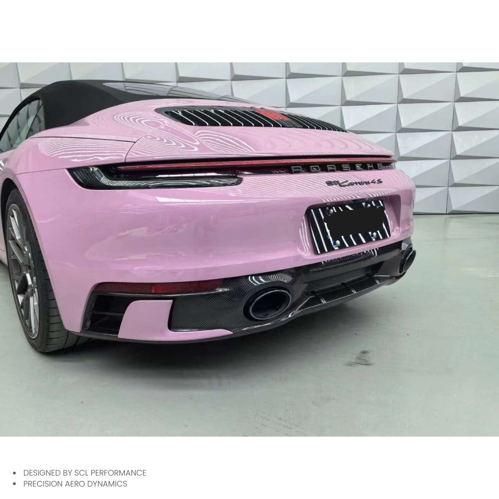 Dry Carbon Fiber TK Style Rear Bumper Diffuser Tail Throat Auto Part for P Cayman Boxster 718 Diffuser