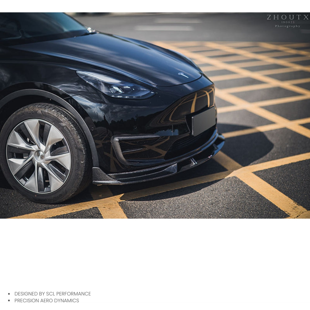Car Spoilers Factory Direct Dry Carbon Fiber Front Fog Lamp Lights Eyebrow Frame Trim for TESLA Model Y 2021-UP