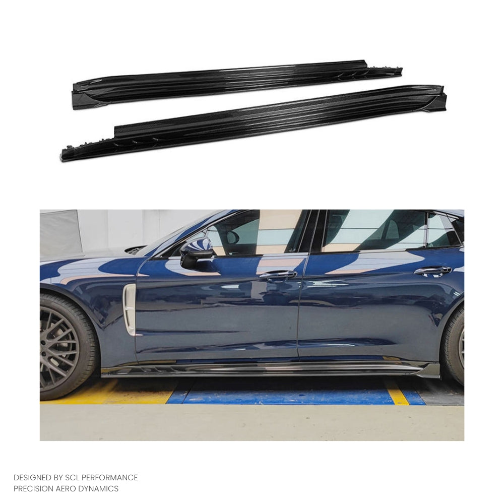 New Condition Dry Carbon Fiber Bumper Side Skirts Extension for Porsche for Panamera GTS Turbo S 971
