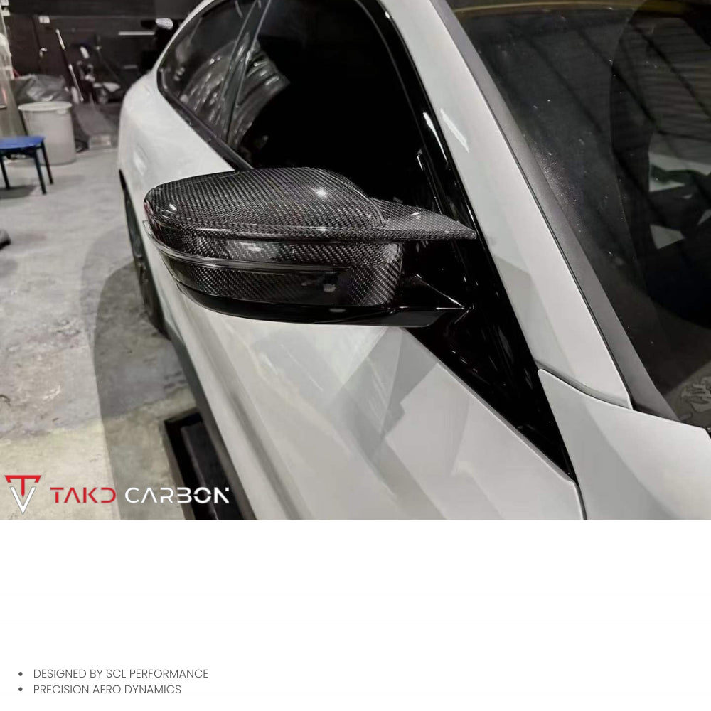 OEM/ODM High Quality Dry Carbon Fiber Side Mirror Housing for BMW 4 Series G26 2021+ M-Style Neat Clear Texture Blind Spot