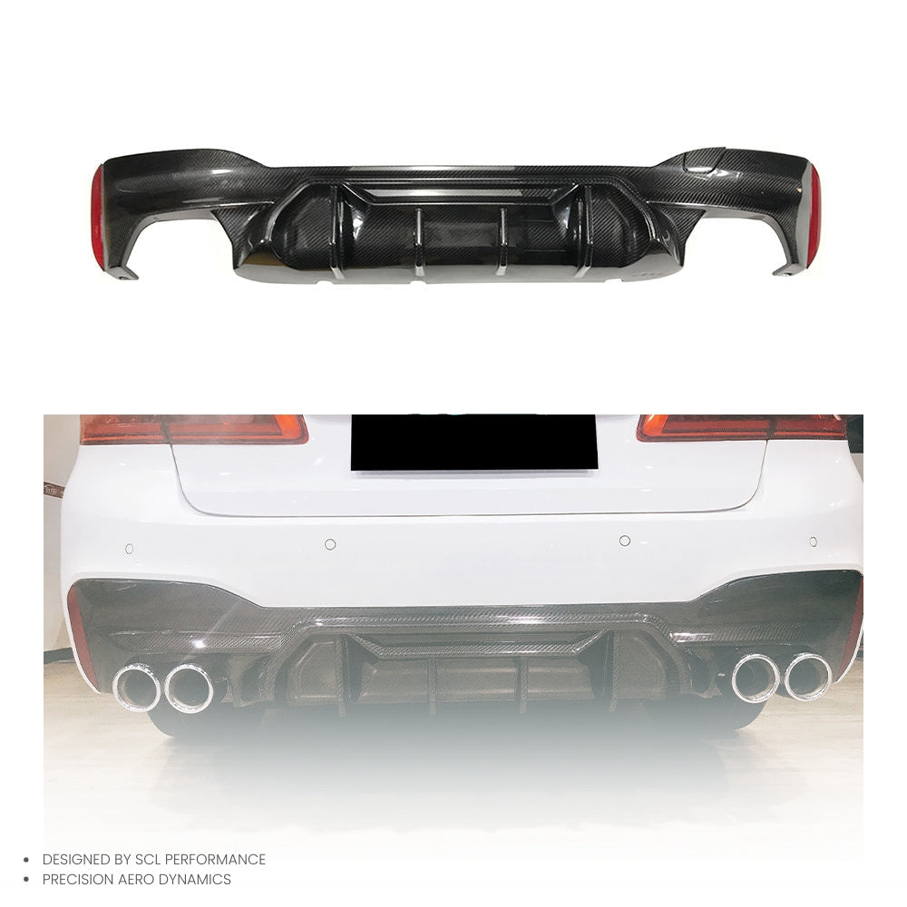 G30 G38 Dry Carbon Fiber Body Kit Rear Bumper Lip Rear Diffuser Spoiler Splitter Competition Style for Bmw 5 Series G30 G38 2017