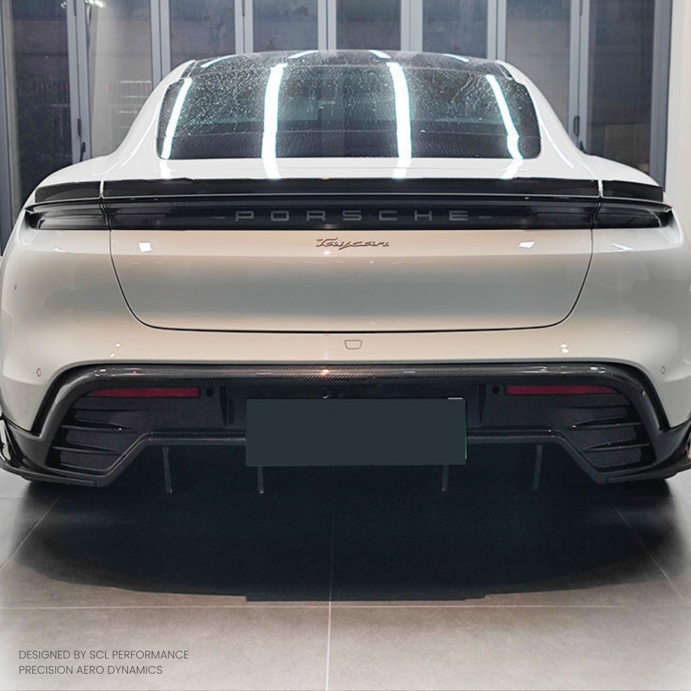 Factory Direct Sale Car Bumper Cover Dry Carbon Fiber Rear Lip Diffuser Spoiler Splitter for Porsche Taycan/Cross Turismo