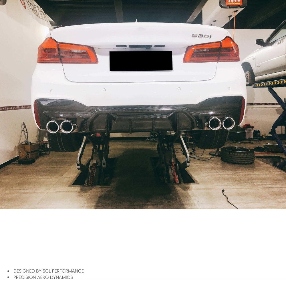 G30 G38 Dry Carbon Fiber Body Kit Rear Bumper Lip Rear Diffuser Spoiler Splitter Competition Style for Bmw 5 Series G30 G38 2017