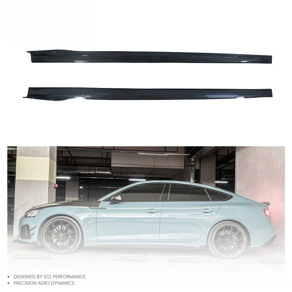 ODM/OEM Dry Carbon Fiber Universal Car Side Skirts Extension for Audi A5 S5 B9 PA 2020-2023 Body Kit