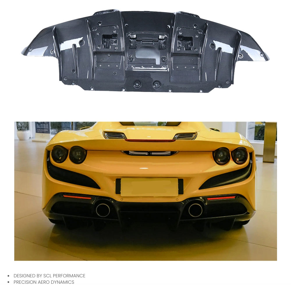 Dry Carbon Fiber Car Parts Rear Spoiler Diffuser Lip for Ferrari F8 Body Kit Auto Parts