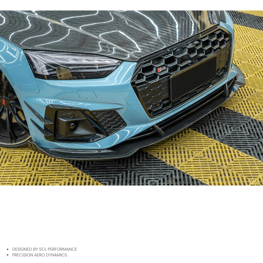 New Universal Front Lip Spoiler Dry Carbon Fiber Front Bumper Diffuser for AUDI A5 S5 PA B9.5