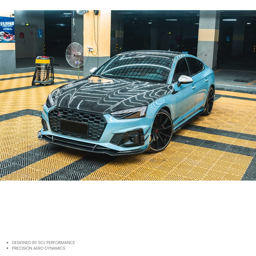 New Universal Front Lip Spoiler Dry Carbon Fiber Front Bumper Diffuser for AUDI A5 S5 PA B9.5