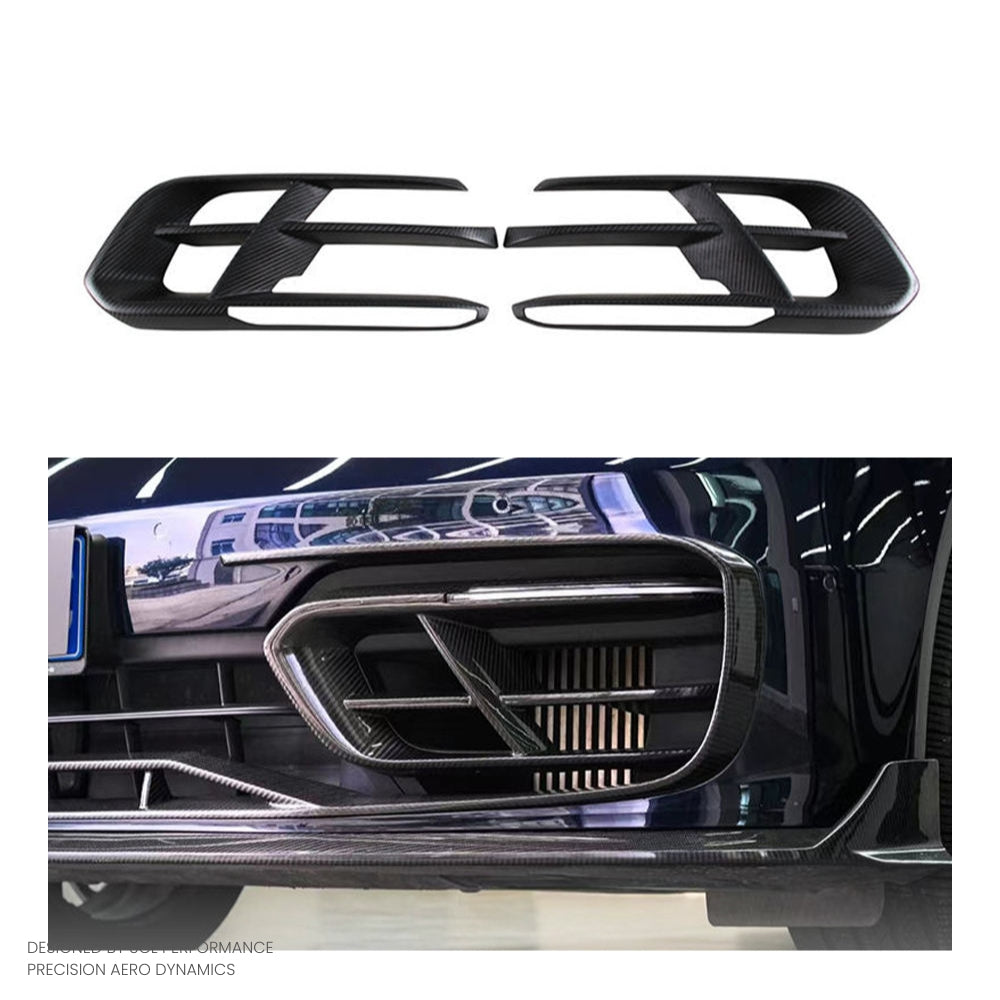 New for Porsche 971 for Panamera Front Bumper Air Duct Vent Trim Cover Prepreg Dry Carbon
