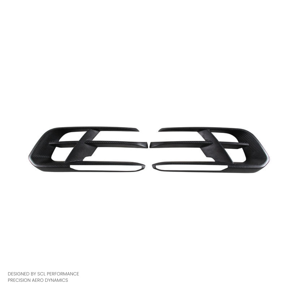 New for Porsche 971 for Panamera Front Bumper Air Duct Vent Trim Cover Prepreg Dry Carbon