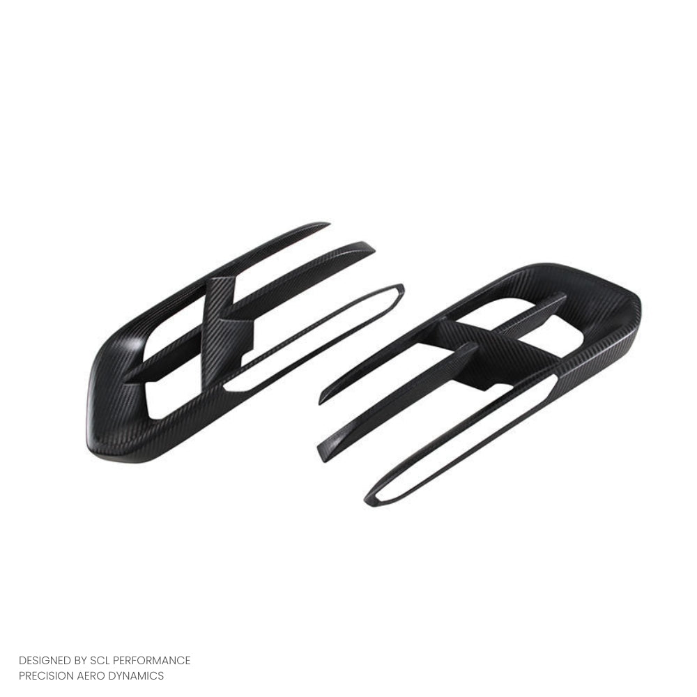 New for Porsche 971 for Panamera Front Bumper Air Duct Vent Trim Cover Prepreg Dry Carbon