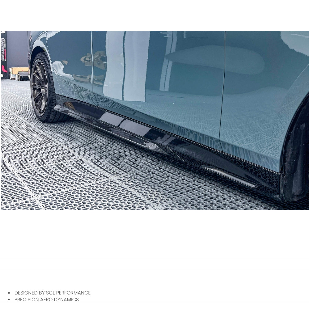 Factory Wholesales OEM 100% Dry Carbon Fiber Side Skirts Extensions for  BMW 5 Series G60 G68  Side Bumper Skirt