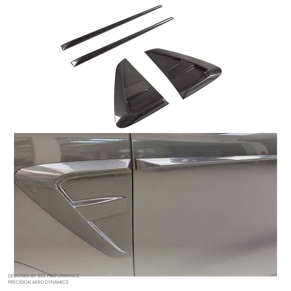 Dry Carbon Fiber Front Fenders Side Trim for Porsche Cayenne Coupe Turbo 2018 - 2024