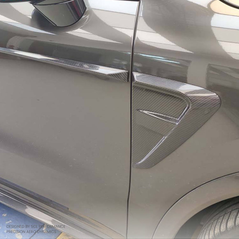 Dry Carbon Fiber Front Fenders Side Trim for Porsche Cayenne Coupe Turbo 2018 - 2024