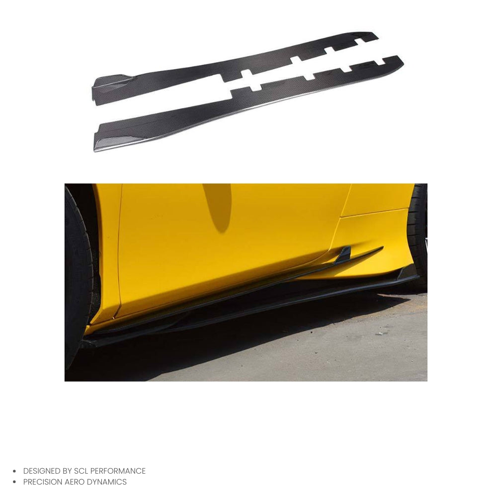 F8 Dry Carbon Fiber Body Kit Side Skirts Door Extension Lip Spoiler for Ferrari F8 Tributo Spider