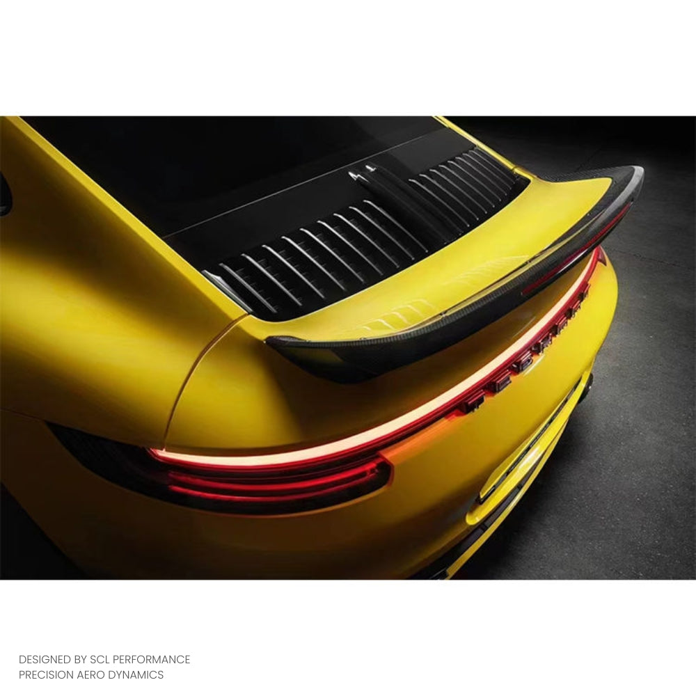 Auto Parts Dry Carbon Fiber Rear Trunk Wing Spoiler for Porsche 992 Turbo Rear Roof Wing