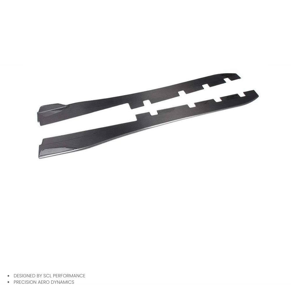 F8 Dry Carbon Fiber Body Kit Side Skirts Door Extension Lip Spoiler for Ferrari F8 Tributo Spider