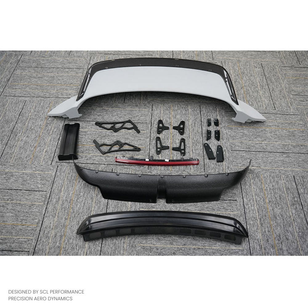 Auto Parts Dry Carbon Fiber Rear Trunk Wing Spoiler for Porsche 992 Turbo Rear Roof Wing