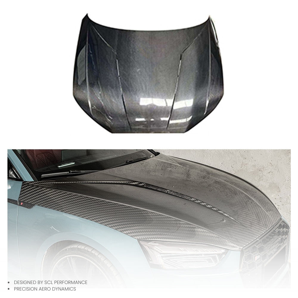 High Quality  Universal Rear Spoilers Dry Carbon Fiber Engine Hood Bonnet for AUDI A5 S5 PA B9 Engine Hood Cover Body Kits