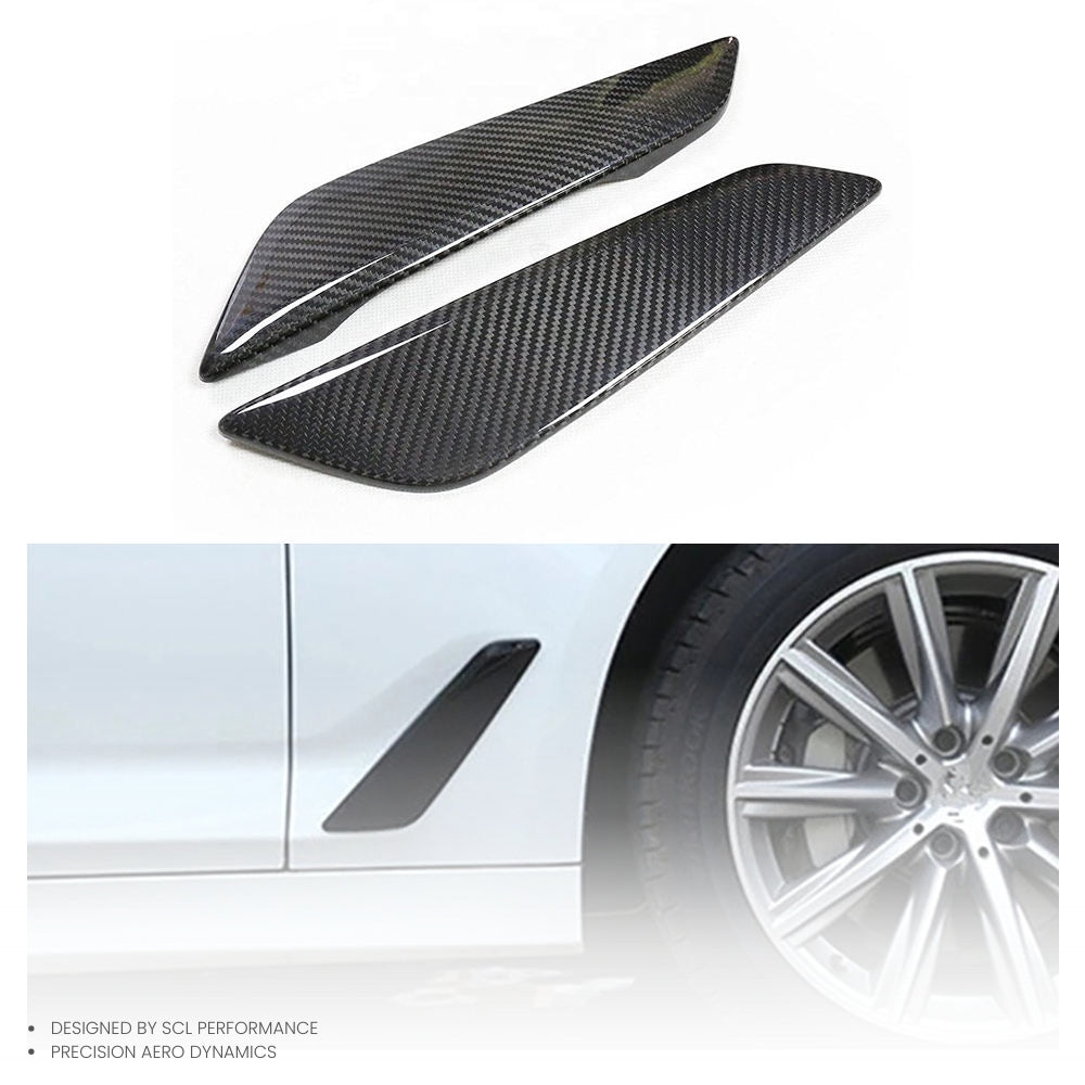 For BMW 5 Series G30 2021-UP Dry Carbon Fiber Universal Car Spoilers Front Bumper Canards Body Kits Trim