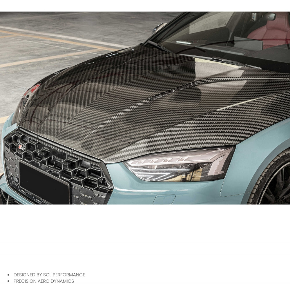 High Quality  Universal Rear Spoilers Dry Carbon Fiber Engine Hood Bonnet for AUDI A5 S5 PA B9 Engine Hood Cover Body Kits