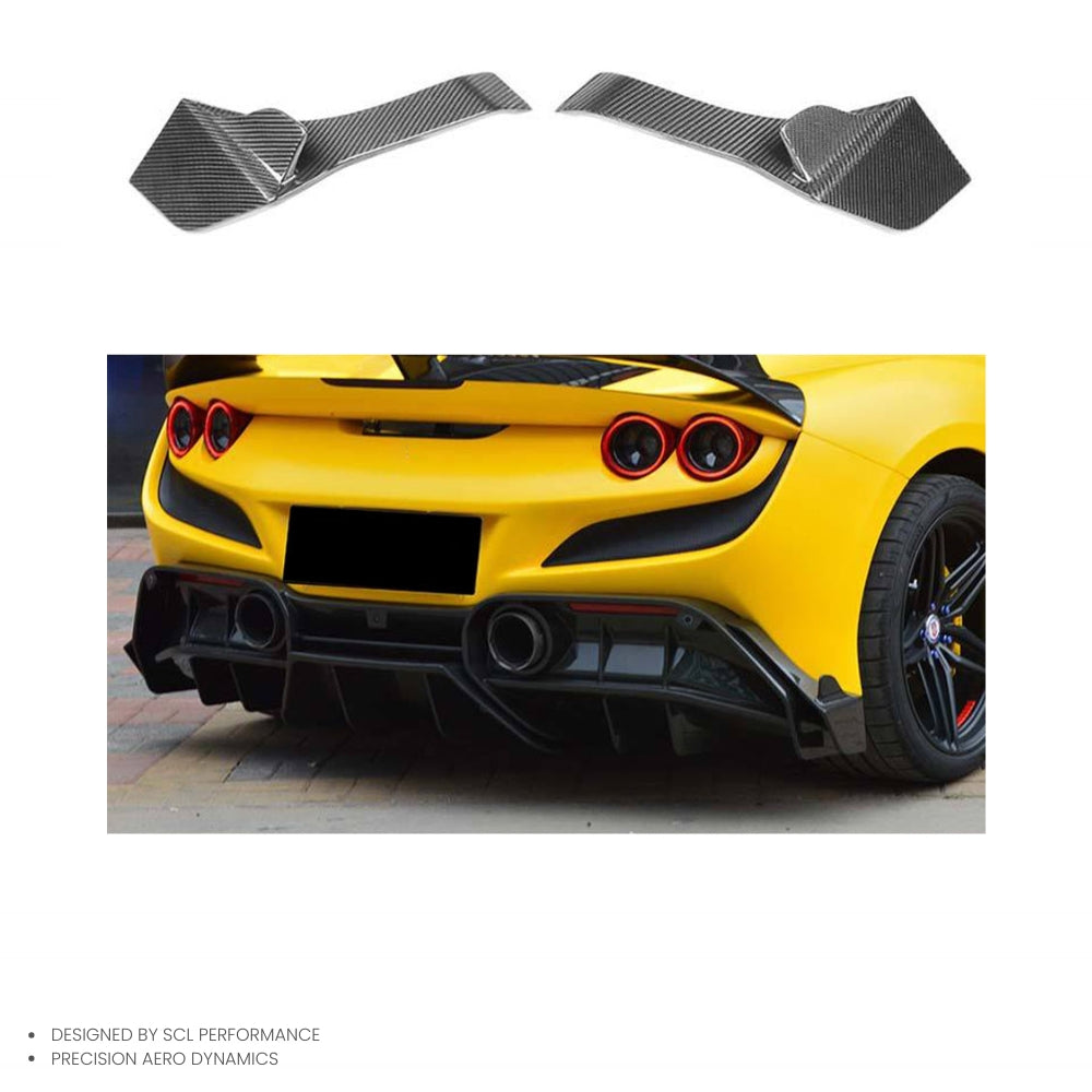 Dry Carbon Fiber Bodykit Rear Side Splitter Spoiler  for Ferrari F8 Spider Tributo
