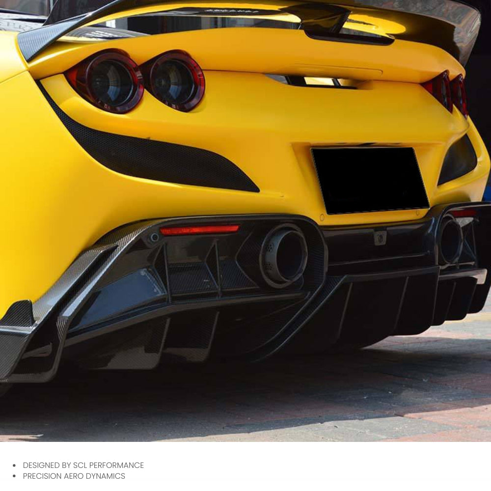 Dry Carbon Fiber Bodykit Rear Side Splitter Spoiler  for Ferrari F8 Spider Tributo